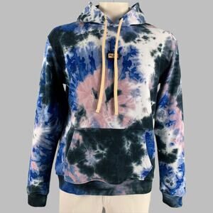 WELL KNOWN Size XXL Houston Blue Black Pink Tie Dye Cotton Hooded Sweatshirt
